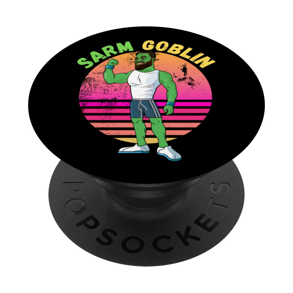 Gigachad Sarm Goblin Funny Body Building Giga Chad Gym PopSockets Swappable PopGrip