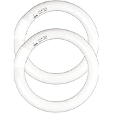 CHKADAWA FC9T9 9 inch Circline Light Bulbs T9 30W, FCL30 Circular Fluorescent Lamp Round 30 Watts Bulb Replacement for Ceiling Fan Fixture, Daylight DL 6500K, G10q 4 Pin Base, 2 Pack