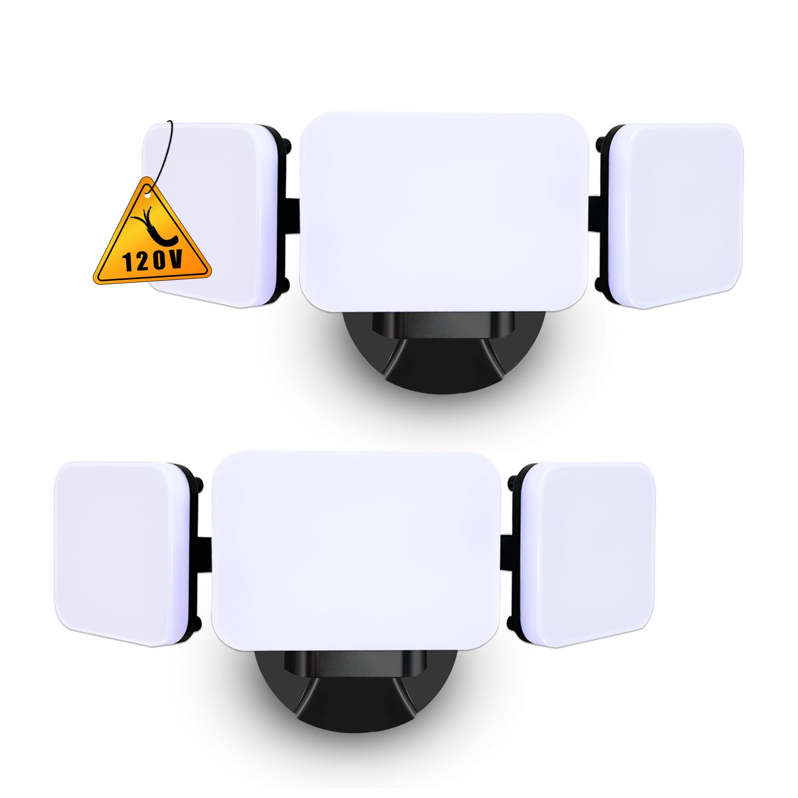 Photo 1 of EMANER Switch Controlled Outdoor Security Flood Light, Dimmable Security Light Daylight White, 100-130V Wired No-Motion, Dimmer Change Brightness 28W LED Light for Garage/Backyard (2-Pack, Black)