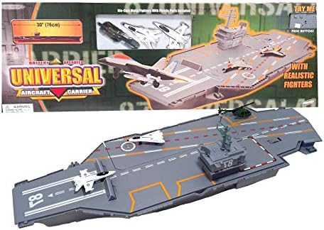 30" Aircraft Carrier Toy Playset with Sound Effects and Fighter Jets