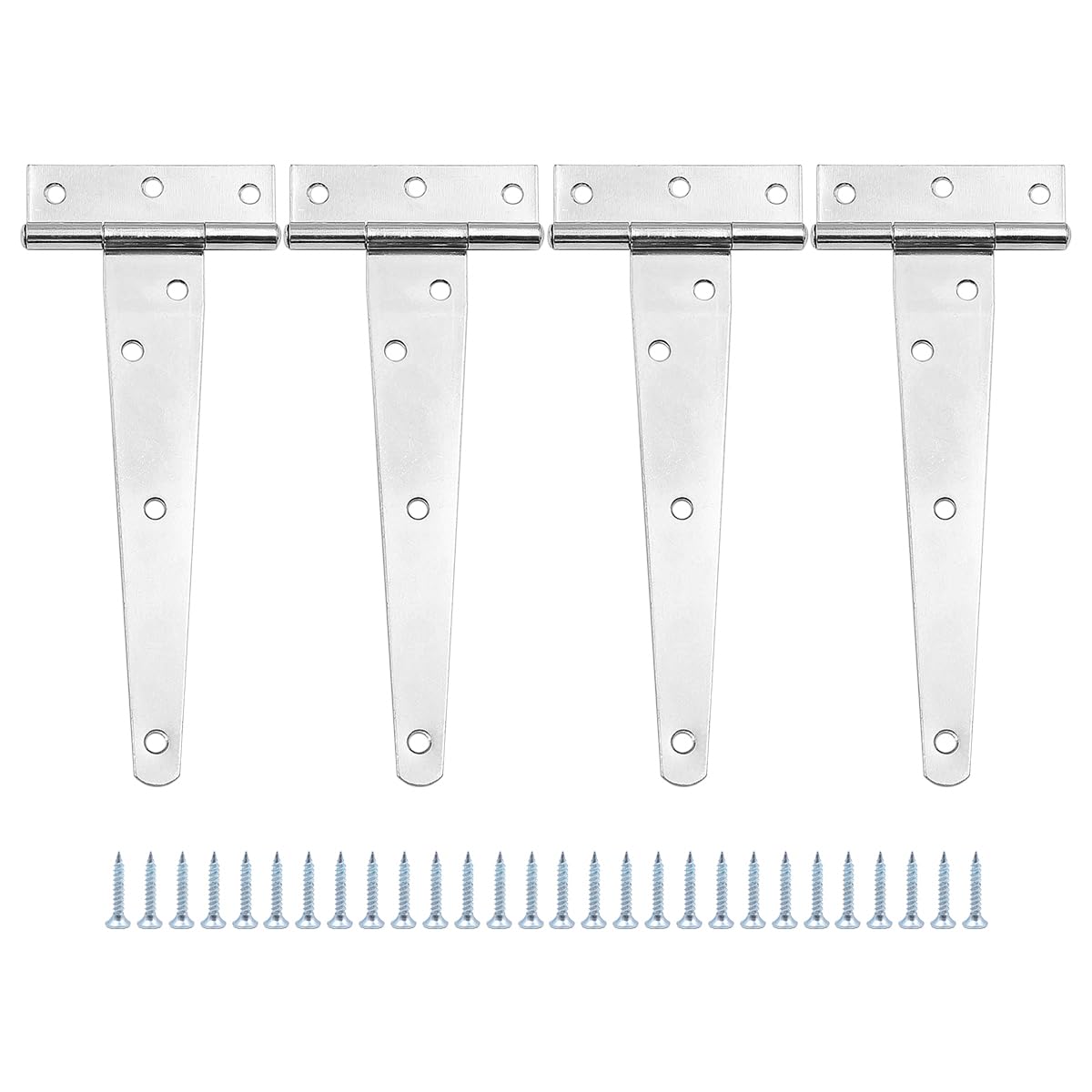 Set of 4 ZONADAH Garden Shed Door Hinge Heavy Duty Strap Tee Hinge 152mm/6inch Rustproof T Hinges Gate Door Barn Wrought with Screws for Gates Shed Doors Windows Fence Garden Storage Rooms