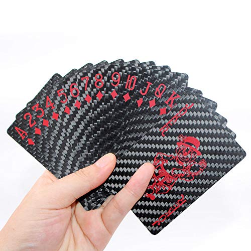 FidgetKute 100% Real Carbon Fiber Poker Waterproof Playing Cards Collection Table Game Show One Size