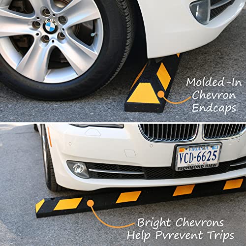 SmartSign Rubber Parking Curb, Pack of 10 Wheel Stops Heavy Duty