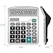 Splaks Standard Functional Desktop Calculator - Solar and AA Battery Dual Power, 12-Digit Large Display - Silver