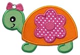 PatchMommy Iron On Applique Patch, Orange Girl Turtle - Kids Baby