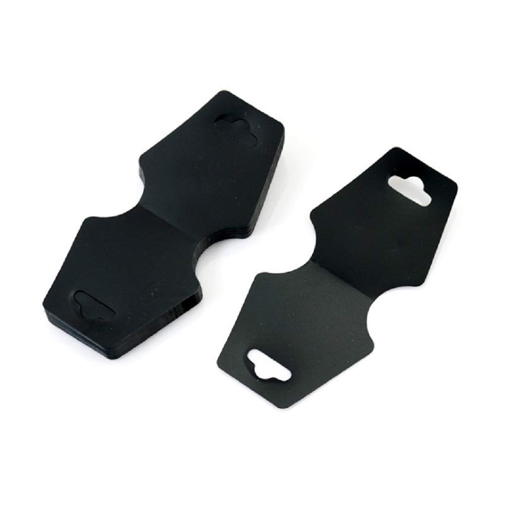 XUMIN 100PCS 12 x 5CM/4.7in x 2in Blank Paper Board Necklace Display Cards Holder Jewelry Display Hanger Hanging Cards Foldable Tags for Necklaces Bracelets Earrings Hair Ring(Black)