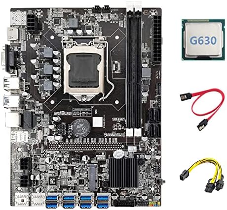 Wresetly B75 ETH Mining Motherboard 8xPCIe G630 CPU LGA1155 USB Adapter SATA