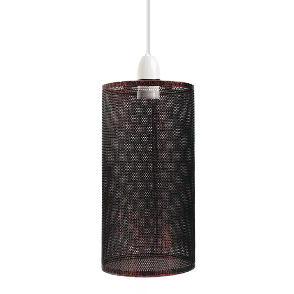 Ceiling Light Shade Metal Pendant Light Shade Ceiling Light Fitting Ceiling lamp Shades Industrial Ceiling Lights lampshade for Kitchen Light Ceiling lamp (Rustic Red 25 - Pattern 5)