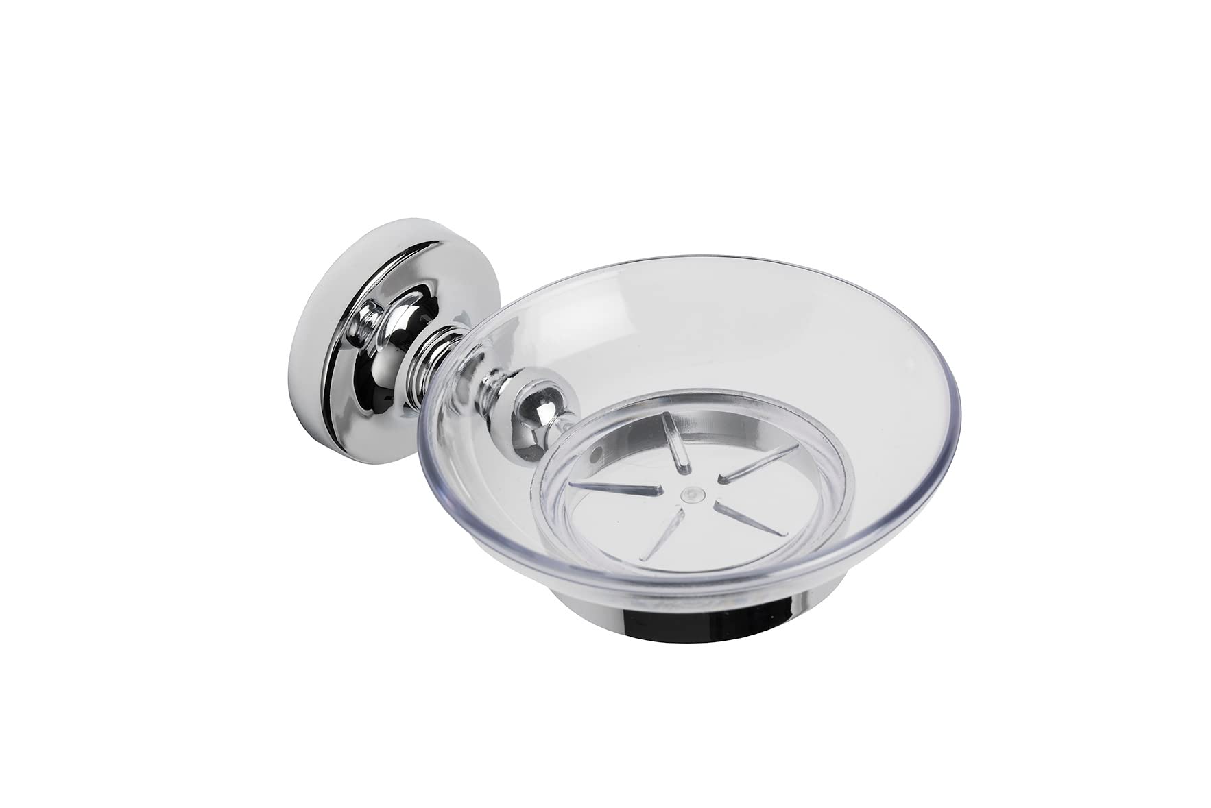Croydex QM741941 Romsey Soap Dish and Holder with Zinc Alloy Construction, Chrome, 12.5x10.8x5.6 cm, White — image 1