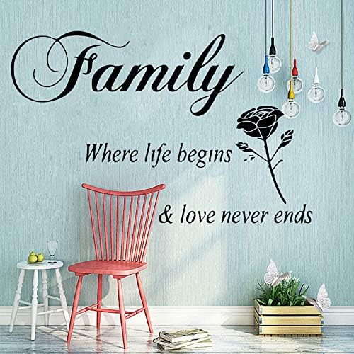 WSLIUXU Love Life Family Vinyl Wallpaper Coupon Furniture for Bedroom Decoration DIY PVC Room Decoration Accessories Home Garden Wall Sticker Pink M 30cm X 70cm