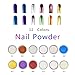 ALIVER Nail Art Glitter Powder Dust Mirror Chrome Effect Dust Shinning Art DIY Magic Holographic Pigment Set with Sponge Stick 12 Colors ... (12 colors)