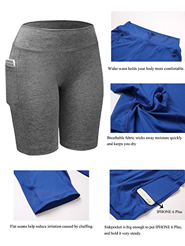 image for Neleus Women's Workout Compression Long Shorts with Pocket,9005,3 Pack