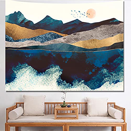 HUAXXIA Tapestry for Bedroom Aesthetic Mountain and Sunset Home Decor, Nature Landscape Hanging Art Tapestry for Room Amazing Wall Decoration Vintage Style Art Decor (59×79 inch)
