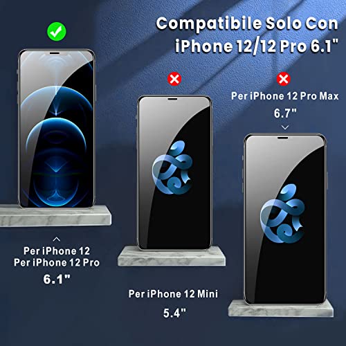 CIRYCASE Vetro Temperato Compatibile con iPhone 12/12 PRO 6.1”, 3 Pezzi Protezione Schermo con Kit di Installazione Facile, Durezza 9H Infrangibile, HD-Clear & Senza Bolle Pellicola Protettiva
