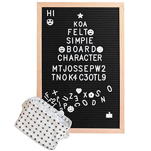 image for Innocheer 12 x 16 Inch Black Felt Letter Boards with 340 Letters, Chan