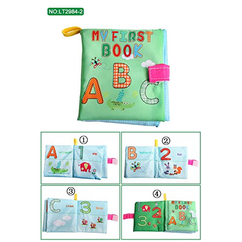 image for ROMIRUS 4 Packs Soft Books for Babies,Non-toxic Fabric Activity Crinkl