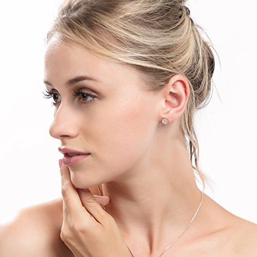 Halo CZ Stud Earrings - 18k Gold Plated Stunning Cubic Zirconia Sparkle Earrings for Women Girls.