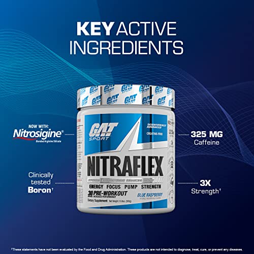 GAT Sport Nitraflex Advanced PreWorkout Powder, Increases Blood Flow, Boosts Strength and