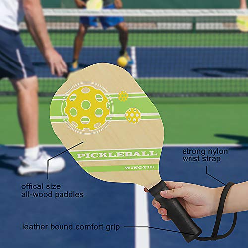 DOVODA Pickleball Paddles Set of 4 Wooden Pickleball Paddle Set with 1