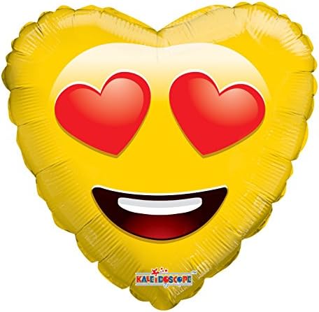 Kaleidoscope Emoji Smiley in Love Mylar Balloon, 5 Piece
