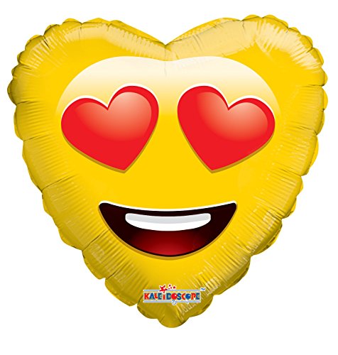 Kaleidoscope Emoji Smiley in Love Mylar Balloon, 5 Piece