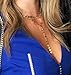 Suyi Exquisite Thin Layered Sequins Choker Necklace Women Girl Lady Long Chain Pendant Necklace D-Gold