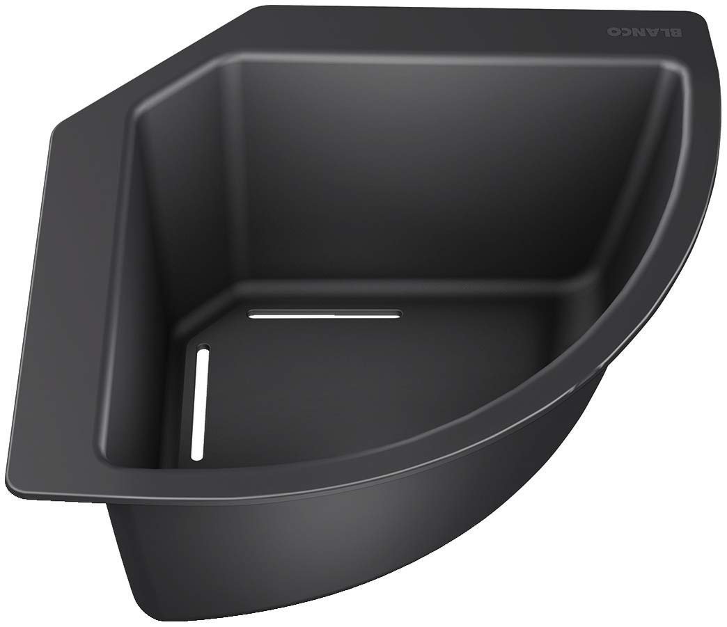 BLANCO 235866 Corner Bowl for Food and Crockery, 1 Piece, Black, 215 x 215 mm
