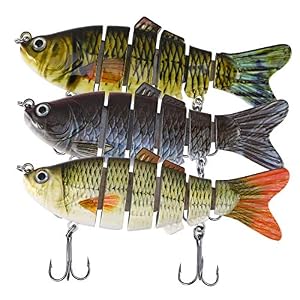 Magreel Leurre Pêche Mer Multi Articulé, Leurre Truite Kit De Pêche Au Leurre à Décélération Lente Pour Truite, Brochet, Perche Et Plus – Lot De 3