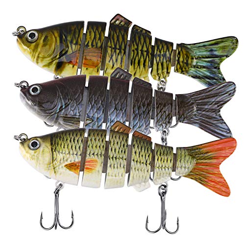 Magreel Leurre Pêche Mer Multi Articulé, Leurre Truite Kit De Pêche Au Leurre à Décélération Lente Pour Truite, Brochet, Perche Et Plus – Lot De 3
