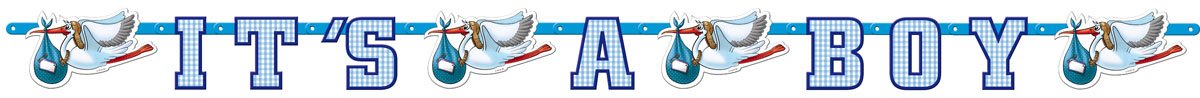 Folat It's a Boy Garland 2m Long Birth Christening Greetings Chain