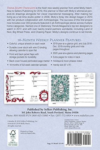 Think Happy Thoughts 2019 18-Month Weekly Planner