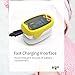 Children Fingertip Pulse Oximeter Blood Oxygen Saturation Monitor with Rechargeable Lithium Battery for Kids - Yonker K1(Yellow)