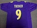 JUSTIN TUCKER JSA COA AUTOGRAPHED CUSTOM JERSEY COLOR RUSH RAVENS SIGNED