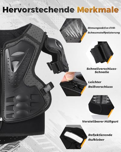Children's Protective Set for Bicycle MTB Scooter, Adjustable Protective Clothing with Chest Area, Knee & Elbow Protection, Lightweight for Outdoor Activities