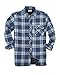 Backpacker Men's Flannel/Quilt Lined Shirt Jacket, Blue/Green, Medium