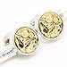 LYMFHCH Vintage Steampunk Silver Round And Gold Movement Watch Functional Mechanical Cufflinks