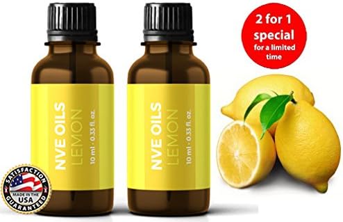 Buy Pure Lemon Essential Oil By NVE Oils - 100% Authentic and Therapeutic Grade (Compare to doTERRA, Young Living, Edens Garden) Special Sale 2 Bottles for Price of 1