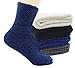 Unisex Fuzzy Microfiber Socks 4 Pack Thick Warm Comfort Crew Fashion Socks, Style 1