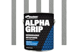 SLIP DOCTORS Alpha Grip Non-Slip Paint for Concrete & Asphalt – Non-Skid Coating Ideal for Striping Parking Lots, Playgrounds & Pavements (Light Gray, 1 Gallon)