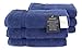 SALBAKOS 100% Turkish Cotton Hand Towel Set of 6 16x30 inch | Heirloom Quality | Hotel & Spa Collection | Ultra Soft, Super Absorbent, Long Lasting Hand Towels | Made in Turkey (Navy, 6 Hand Towels)