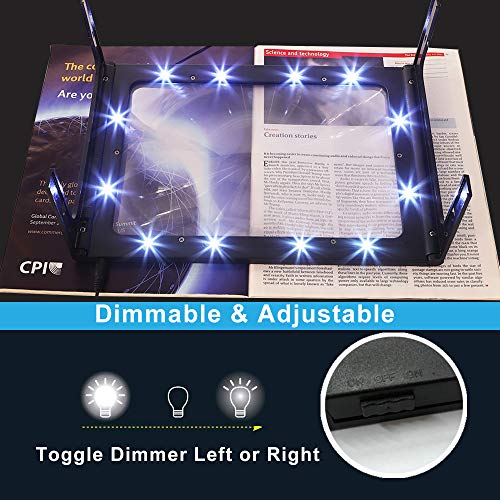 HandsFree Magnifying Glass Large FullPage Rectangular 3X Magnifier