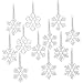 Youseexmas Icicles Glass Snowflake Christmas Ornaments pack of 24 (12pcs icicles 12pcs snowflakes)