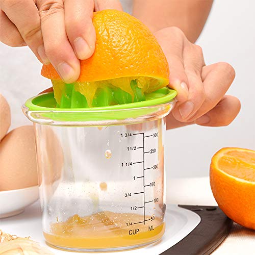 Tenta Kitchen Citrus Juicer Reamer with Handle and Pour Spout, Green (5 in 1) - Thumbnail 5