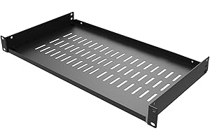 NETECABLE 1U Server Rack Shelf 10" Deep - Universal Vented Rack Mount Cantilever Tray for 19" Network Equipment Rack & Cabinet Heavy Duty Steel, 1-Pack