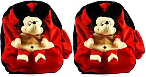 Blue Tree School Bag for Kids/Girls/Boys/Children Plush Soft Bag Backpack Micky Cartoon Bag Gift for Kids Cartoon Toy Cute Birthday Return Gift/ School Bag/ Travelling Carry Picnic Bag/ Teddy Bag For Children (Red_3 to 5 Year)