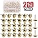 Hilitchi 200-Pieces 7/16''(11mm) Antique Upholstery Nails Tacks Furniture Tacks Upholstery Tacks Thumb Tack Push Pins Assortment Kit (Gold)