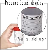 YUNYANZE 6 Pcs 60 ML Specimen Collection Containers Urine Bottle for Experiments view 4