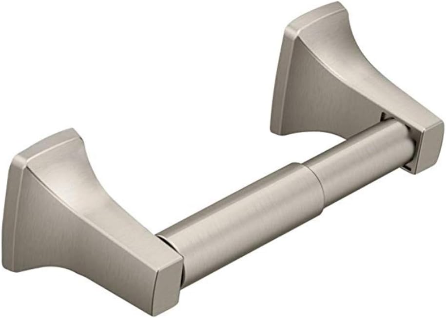 Moen P5050BN Contemporary Paper Holder, 3'' H x 7.5'' W x 2.4'' D, Brushed Nickel - - 