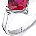 Created Ruby Engagement Ring Sterling Silver 2.25 Carats Size 7