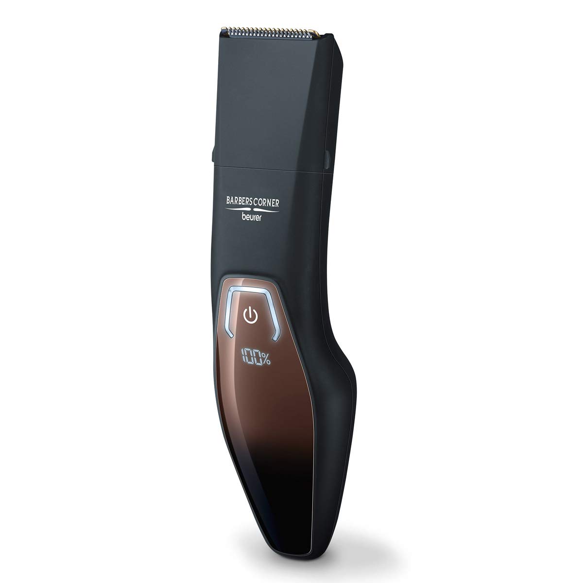 Beurer HR4000 Barbers Corner Beard Styler | 4 attachments for Trimming and Shaving at Various Lengths | Titanium-Coated Stainless Steel Blade is Kind to Skin | Quick-Charge Function | LED Display